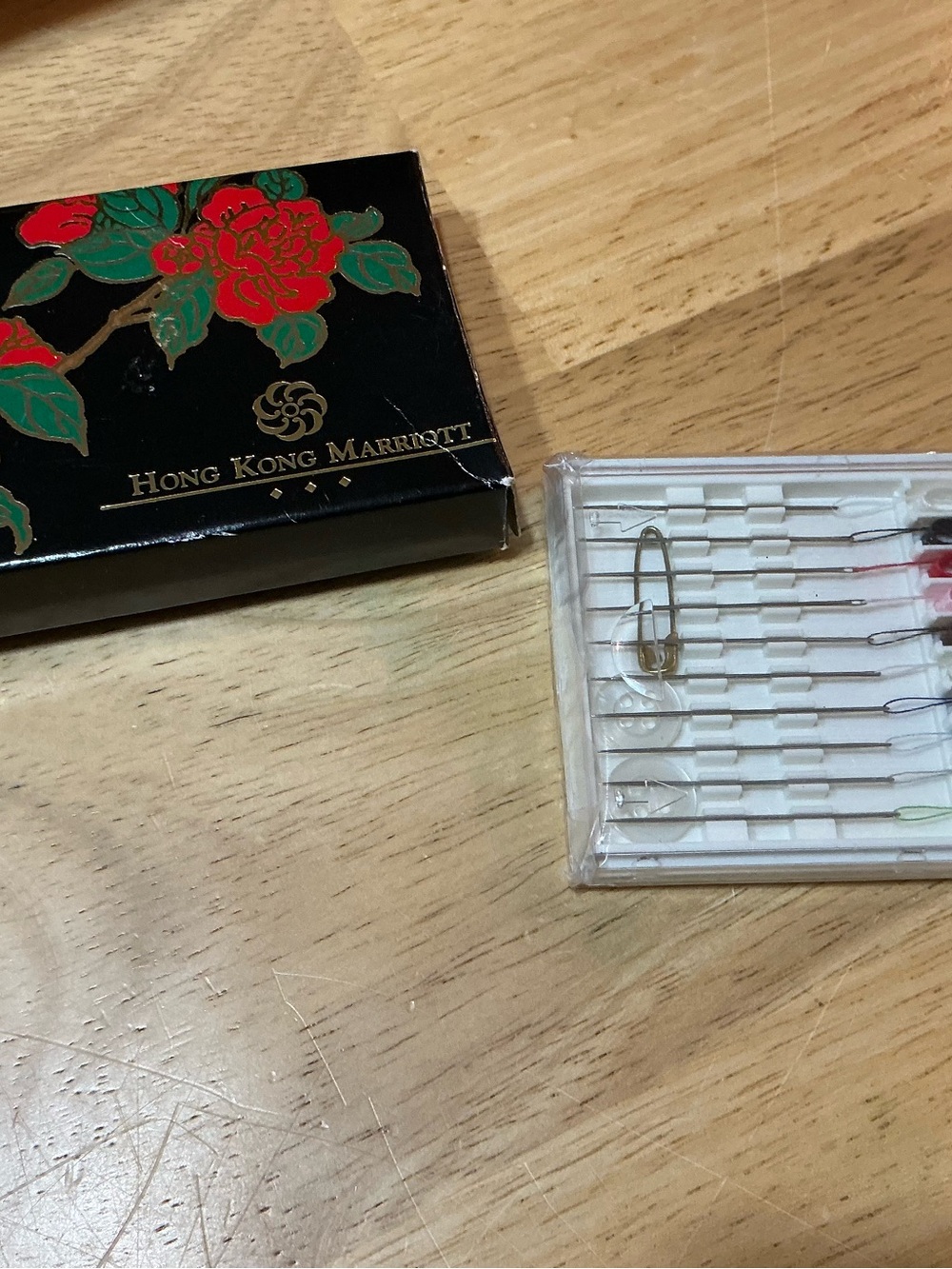 Hong Kong Marriott Floral Matchbook with Sewing Kit
